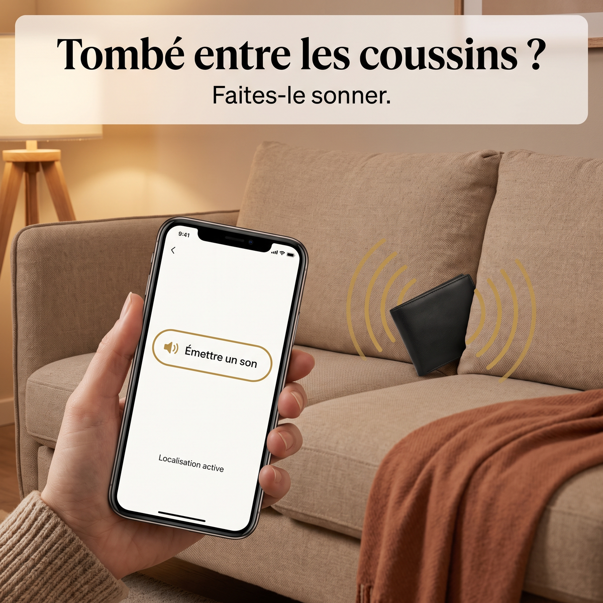 Tombé entre les coussins ? Faites sonner votre portefeuille depuis votre téléphone